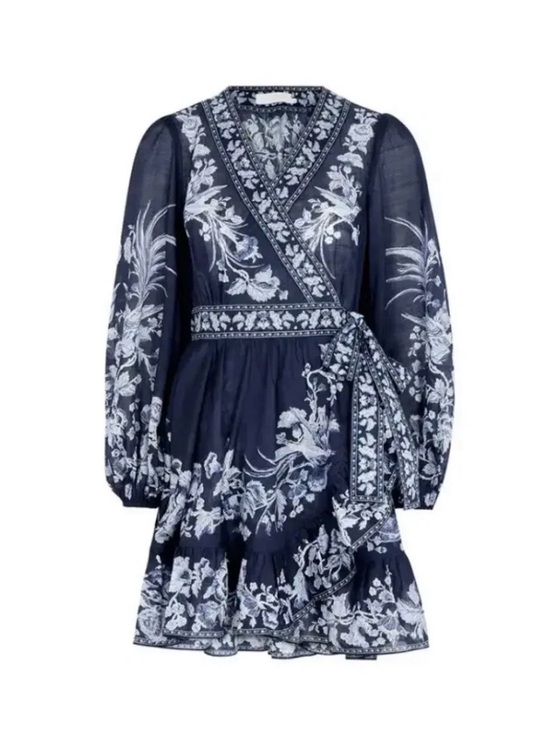 Zimmermann Dresses & Skirts - ZIMMERMAN Aliane Floral-Print Cotton Wrap Dress (Sz 0P)